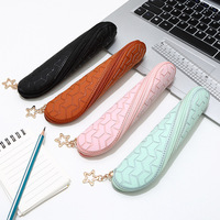 Étui à crayons en cuir couleur macaron, imperméable, résistant à l'usure et sac de rangement portable