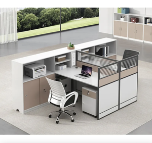 Estación DE TRABAJO DE PANTALLA DE OFICINA modular moderna de 6 asientos, escritorio de personal de hierro y MDF para uso en el hogar o la escuela y la Oficina - Product Image 4