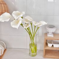 Flor Artificial de Lirio Calla Blanco EVA de Tacto Real Hecha a Mano para Ramo de Boda, Decoración de Eventos y Fiestas en el Hogar, Ecológica
