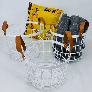 Panier de rangement en métal, ceinture de salle de bains d'hôtel avec poignées, panier à linge sale - Product Image 2