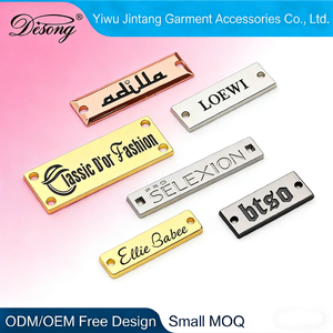 Etiqueta metálica ovalada rectangular personalizada con logotipo en relieve y esmalte, etiqueta de lujo con letras para prendas - Product Image 3