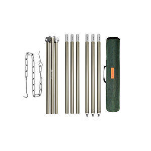 Trépied de camping ShineTrip noir réglable et portable pour cuisinière à bois, équipement de cuisson en plein air - Product Image 2