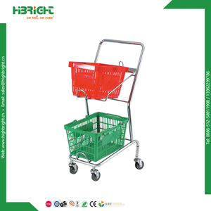 Carrito de Compras de Supermercado de Alta Capacidad, de Malla Plástica, con Logotipo Personalizado, Duradero y Conveniente, Movimiento Suave, Premium, con Ruedas de EVA de 4'' - Product Image 6