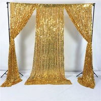 Rideaux de paillettes dorées de luxe, 9 mm, effet scintillant, toile de fond pour mariage, fête - Taille personnalisée
