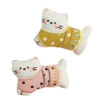 Nouvelle Poupée en Peluche Chat Lapin de Dessin Animé, Accessoire pour Cheveux, Breloque de Sac, Décoration de Vêtements et Chaussettes, Fournitures d'Artisanat, en Fourrure de Lapin et Velours Bulle
