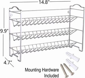 Ensemble d'organisateurs de pots à épices extensibles en acier au carbone à fixer au mur, pour cuisine, vente en gros, personnalisable, best-seller, avec support - Product Image 3