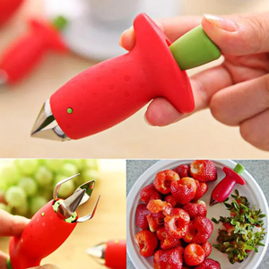 3-in-1 Fruit <b>Tool</b> – Strawberry Huller, Pineapple Cutter, Tomato Stalk Remover – Stainless Steel Blade, Ergonomic Handle – Kitche - Product Image 2
