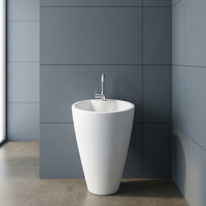 Meilleure vente : Lavabo vasque de salle de bain sur pied, à poser sur comptoir, en céramique, ovale, doré, noir, rouge, blanc, clair - Product Image 3