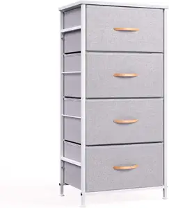 Moderne Witte Commode 4 Lades Stof Organizer Eenheid Van Slaapkamer