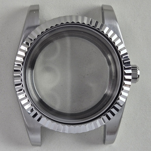 Boîtier de montre en acier inoxydable poli de 39 mm compatible avec le mouvement automatique mécanique <span class=keywords><strong>Seiko</strong></span> NH35A, étanche à 100 m, pièces de montre - Product Image 4
