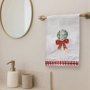 MGM Linen Guest <b>Hand</b> <b>Towel</b>, Monogram Decorative <b>Towel</b>, Absorbent Linen Cotton Bathroom <b>Kitchen</b> Decor - Product Image 1