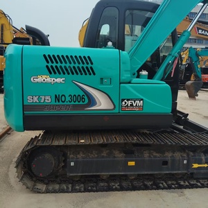 Excavatrice Kobelco SK75-8 d'occasion avec godet de 0,4 m³ pour travaux de terrassement agricole et municipal - Product Image 1