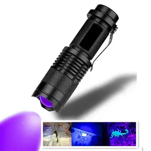 Rts có thể sạc lại 365nm UV LED Đèn pin ánh sáng màu đen Torch đối với Dog nước tiểu và giường Bug 395nm UV đèn Pin