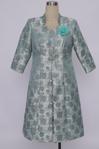 Elegante Conjunto de Vestido y Chaqueta de Dos Piezas para Iglesia, Ideal para Eventos Formales de Domingo, Madres de la Novia y Coros - Product Image 5