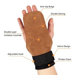 Guantes de levantamiento de pesas Empuñaduras de gimnasio Muñequeras acolchadas ajustables Soporte Protector de Palma Correas de servicio pesado Culturismo - Product Image 6