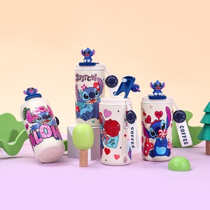Dibujos animados <span class=keywords><strong>3D</strong></span> <span class=keywords><strong>Stitch</strong></span> muñeca tapa <span class=keywords><strong>taza</strong></span> de café lindo vaso de paja botellas de agua de aislamiento de acero inoxidable para niños - Product Image 2