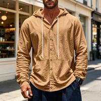 Camisa de Lino y Algodón de Alta Calidad para Hombre, Manga Larga, Cierre de Botones, Estilo Casual de Verano, Holgada, Ligera, con Bolsillos