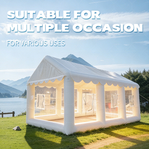 Carpa Inflable Transparente Blanca, Resistente al Agua y Hermética, Fácil de Instalar, con Bomba Eléctrica para Piscina, en Oferta - Product Image 1