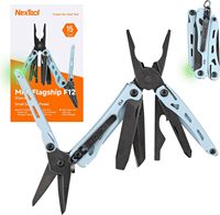 NexTool F12 Mini Outil Multifonction Porte-clés - 15-en-1 Ciseaux en Acier Inoxydable, Pince, Mètre Ruban, Ouvre-bouteille pour EDC, Activités Extérieures et Bricolage