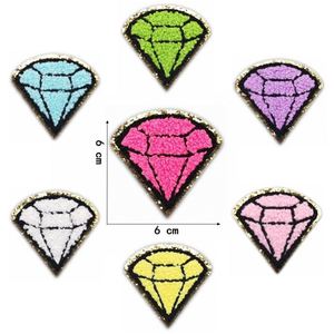 Factory Sell Low MOQ Iron On/ <b>Sticker</b> Glitter Edge Diamond <b>Flower</b> Capsule Paw Shape Chenille Patch for Garment Cat Patches - Product Image 3