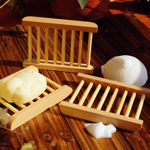Jabonera de madera de pino Natural de bambú, plato escurrible para conservar el jabón hecho a mano, plato rústico - Product Image 6