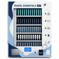Máquina Expendedora de Artículos de Viaje, 5 Selecciones, Botón LED, Pantalla LCD, Pago, Compacta, Montaje en Pared, Dispensador de Mascarillas para Dormir, Tapones para Oídos, Adaptador, 24 kg, CE