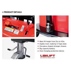 Venta Directa de Fábrica, Apilador Semieléctrico, Elevador Eléctrico de Alta Altura, Apilador Semieléctrico, Apilador de Palés - Product Image 6