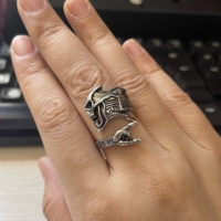 Bague Guitare Unisexe en Alliage, Style Hip Hop Punk Tendance, Bague Ouverte Geste Créatif, Électroplaquée, pour Couples, Vente en Gros
