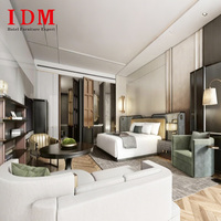 Ensemble de meubles de chambre à coucher d'hôtel 5 étoiles de luxe moderne en bois massif écologique IDM, projet de villas et d'hôtels d'appartements sur mesure à guichet unique