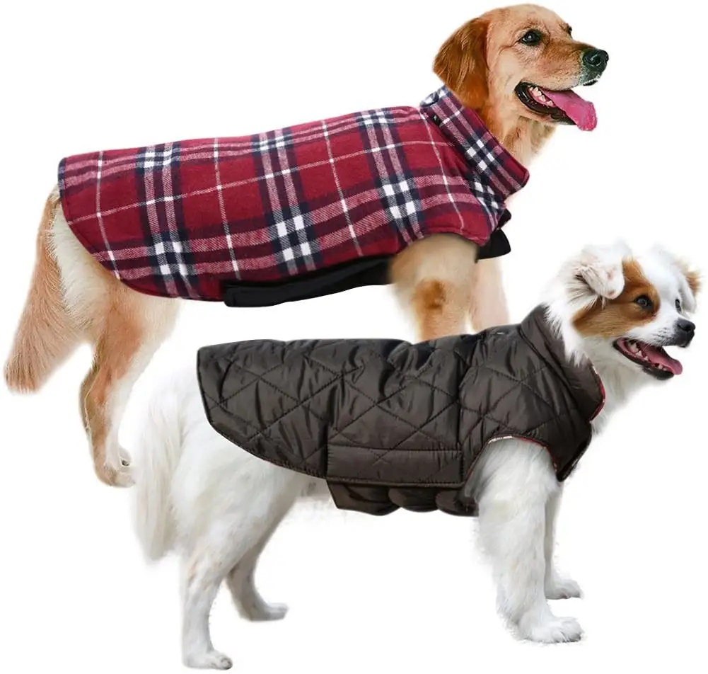 Manteau réversible pour chien, imperméable, vêtement d'hiver, chaud, pour les animaux de compagnie de noël, pour les temps froids, pour le chiot