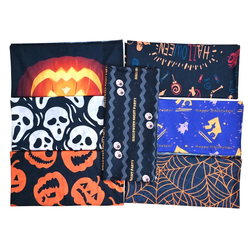 Custom senza soluzione di continuità Bandana sciarpa viso poliestere maschera di sublimazione Design personalizzato teschio collo di Halloween ghetta