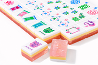 Mahjong Akrilik Motif Marmer Mewah, Ubin Standar Dilukis Tangan, Label Pribadi Kustom Grosir untuk Permainan 4 Pemain
