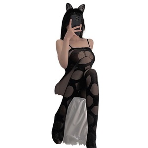 Lemon Story Body transparente negro para mujer con medias y accesorio de orejas de gato para conjunto de lencería sexy 1071 - Product Image 5