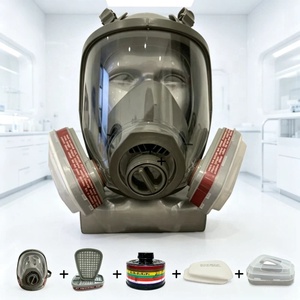 <span class=keywords><strong>Masque</strong></span> à gaz intégral à filtration élevée 99 %, double filtre à charbon actif, bloque les vapeurs, la poussière et les fumées, conception personnalisée, faible MOQ - Product Image 4