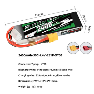 Batteria LiPo ACE 2S 7.4V 20C-45C 1800-4000mAh ad alta scarica per Droni FPV, Aerei RC, Auto, Barche e Modelli RC - Product Image 6