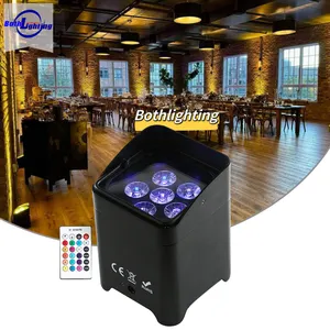 Bothlighting 6*18w Rgbwauv 6in1 LED UP éclairage Dj mariage alimenté par batterie Led Uplights Wifi sans fil Dmx scène événement lumières