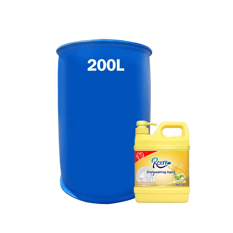 200L थोक ड्रम बैरल नि: शुल्क नमूने OEM उच्च गुणवत्ता सफाई रसायन रसोई क्लीनर नींबू अदरक डिटर्जेंट तरल Dishwashing