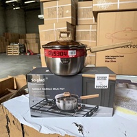 Yolecen moderne épaissi en acier inoxydable 304 marmite à soupe à deux couches marmite à vapeur à Double oreille cuisinière à Induction pour gaz domestique