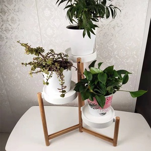 Estante de flores de pie multicapa de madera de bambú para <span class=keywords><strong>apartamento</strong></span> pequeño para Pothos suculento balcón almacenamiento jardinería maceta - Product Image 4