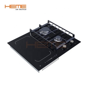 Appareils de cuisine de style nouveau fabriqués en Chine, plaque de cuisson combinée gaz et électrique intégrée, panneau en verre noir, 4 brûleurs - Product Image 2