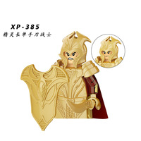 Mini figurines KT1050 Star Medieval Soldier Series Elf Lance Warrior Figure Military Building Block Bricks Toy Wars Game Toy