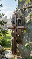 Smart Lock with Fingerprint Password Key Memory Card Unlock for Stainless Steel & Brass Doors-Villa Use