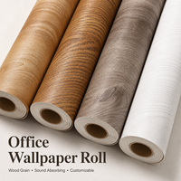 Rouleau de papier peint effet bois pour bureau, insonorisant, revêtement mural décoratif personnalisable pour réception, salle de réunion, espace de travail