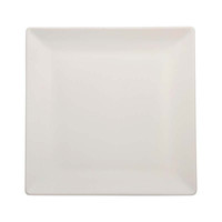 Assiette plate carrée Boston blanche 24 × 24 cm en grès M1934