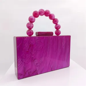 Bolsas e bolsas de acrílico para mulheres, bolsa crossbody multicolorida com caixa e embreagem para banquetes noturnos