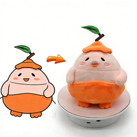 UYEAH Op maat gemaakte kleine gele ronde schattige cartoon knuffel van katoenen pluche, anime zacht pluche oranje fruitfiguur pop met aangepast logo