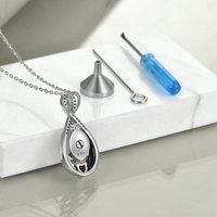 Souvenir crémation bijoux 925 argent Sterling coeur cubique Zircon symbole infini ange ailes urne collier pour les femmes