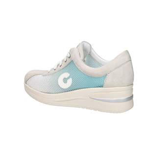 Sneakers Morbide da Donna Cinzia, Bianche e Azzurre, con Tomaia in Rete, per Uso Casual - Product Image 2