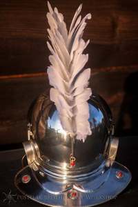 EU Roman Style Handmade 18 Gauge Steel with White Plume Silver Vintage Home Decor Collectible Display - Product Image 3