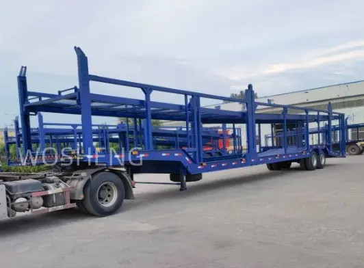 Wosheng 2 Axles Car Carrier Trailer Car Transport Semi Trailer Double Deck Car carrier trailer